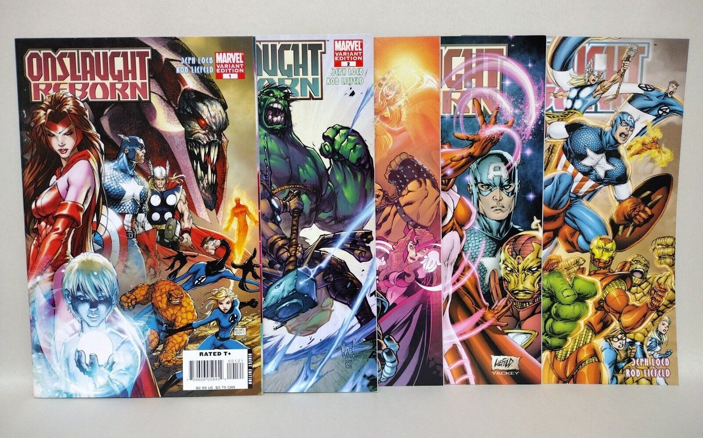 Onslaught Reborn (2007) Complete Marvel Comic Lot Set #1-5 Rob Liefeld Jeph Loeb