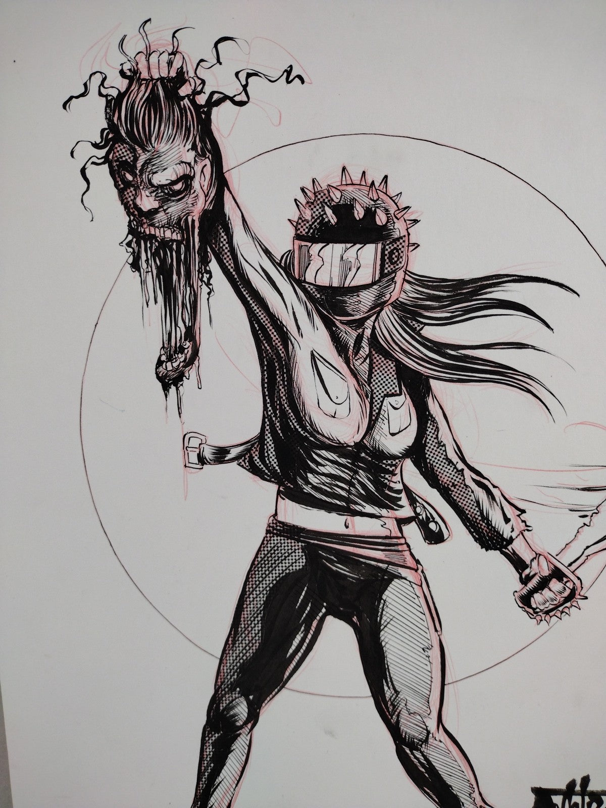 She That Kills The Dead (2025) Original 9 X 12" Dave Castr Inked Art W COA