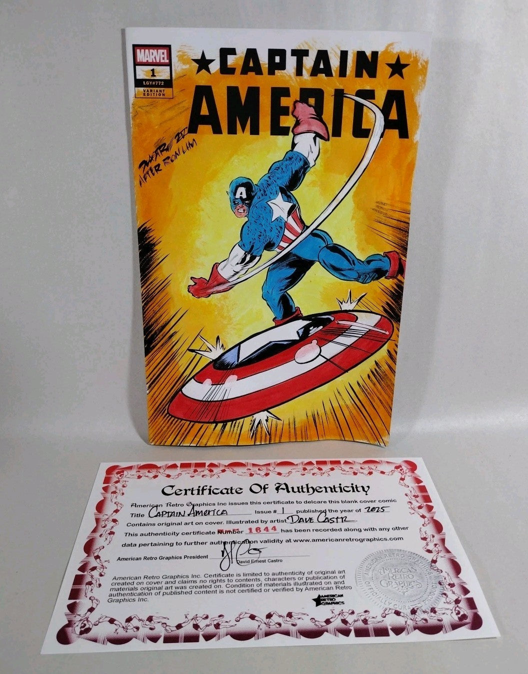 Captain America #1 (2025) Marvel Sketch Cover Comic W Original Dave Castr Art