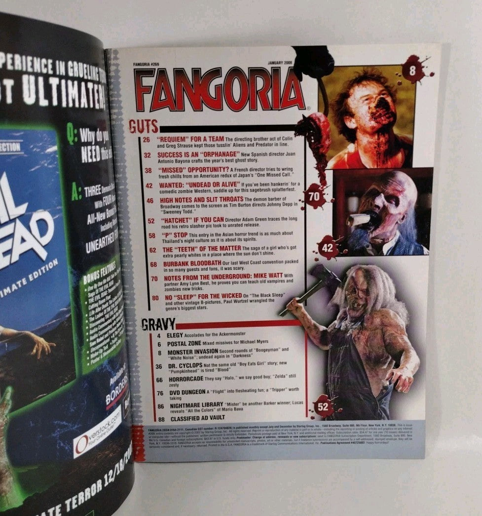 FANGORIA Magazine #269 (2007) Sweeney Todd AVPR Hatchet Orphanage NM