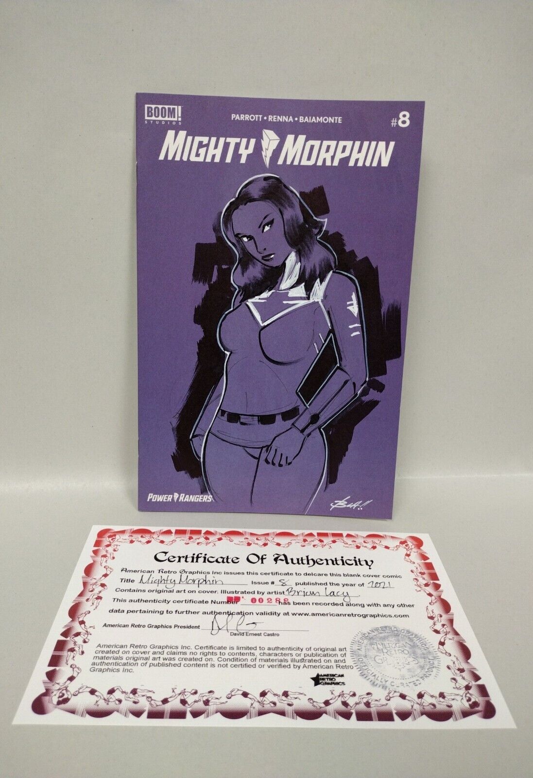 Mighty Morphin #8 Blank Cover Comic W Pink Ranger Original Brian Lacey Art