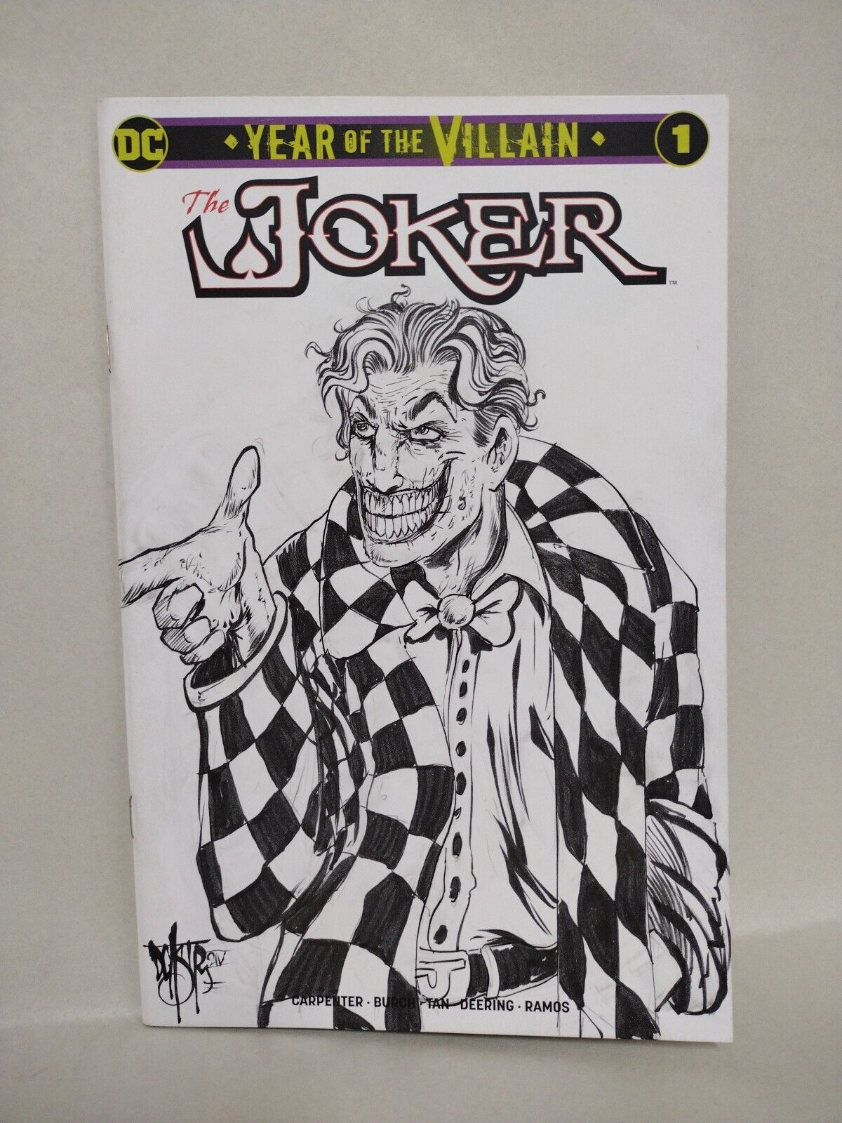 Joker Year Of The Villain 1 (2019) DC Sketch Variant Comic W Original DCastr Art