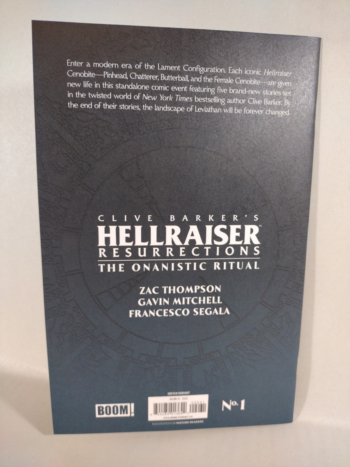 Hellraiser Resurrection Onanistic Ritual #1 Sketch Cover W Original DCastr Art