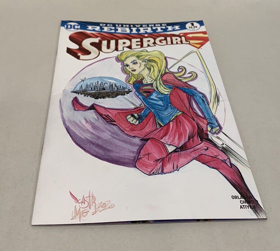 SUPERGIRL (DC REBIRTH) #1 Blank Variant Cover Comic W Original Art Dave Castr