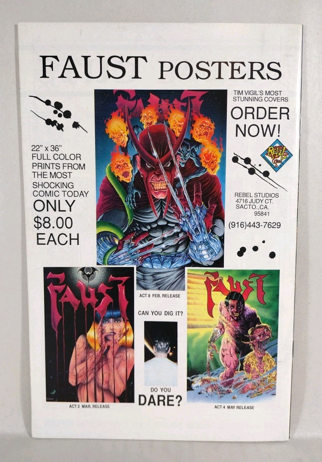 Faust Love of the Damned Act 3 (1992) Rebel Edition Comic 1st Print Tim Vigil
