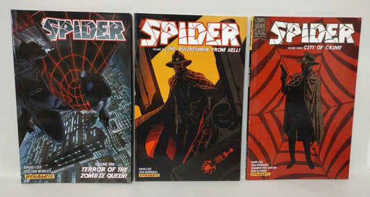 The Spider(2013) Dynamite Comics TPB Lot Set Vol 1 2 3 David Liss Crime Noir New