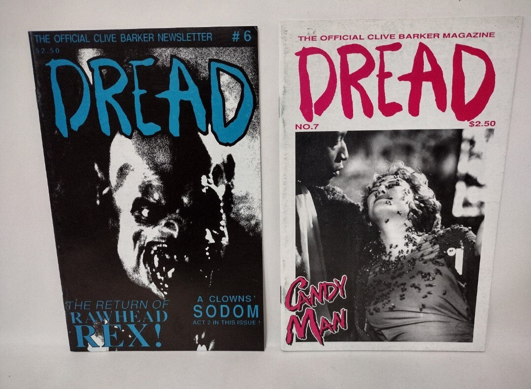 DREAD Official Clive Barker Newsletter Lot #2 4 6 7 Hellraiser Children Of Fire