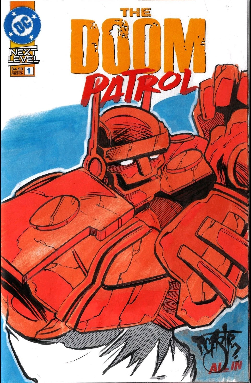 Doom Patrol #1 (2026) DC Comics Sketch Cover W Original Robot Man Dave Castr Art