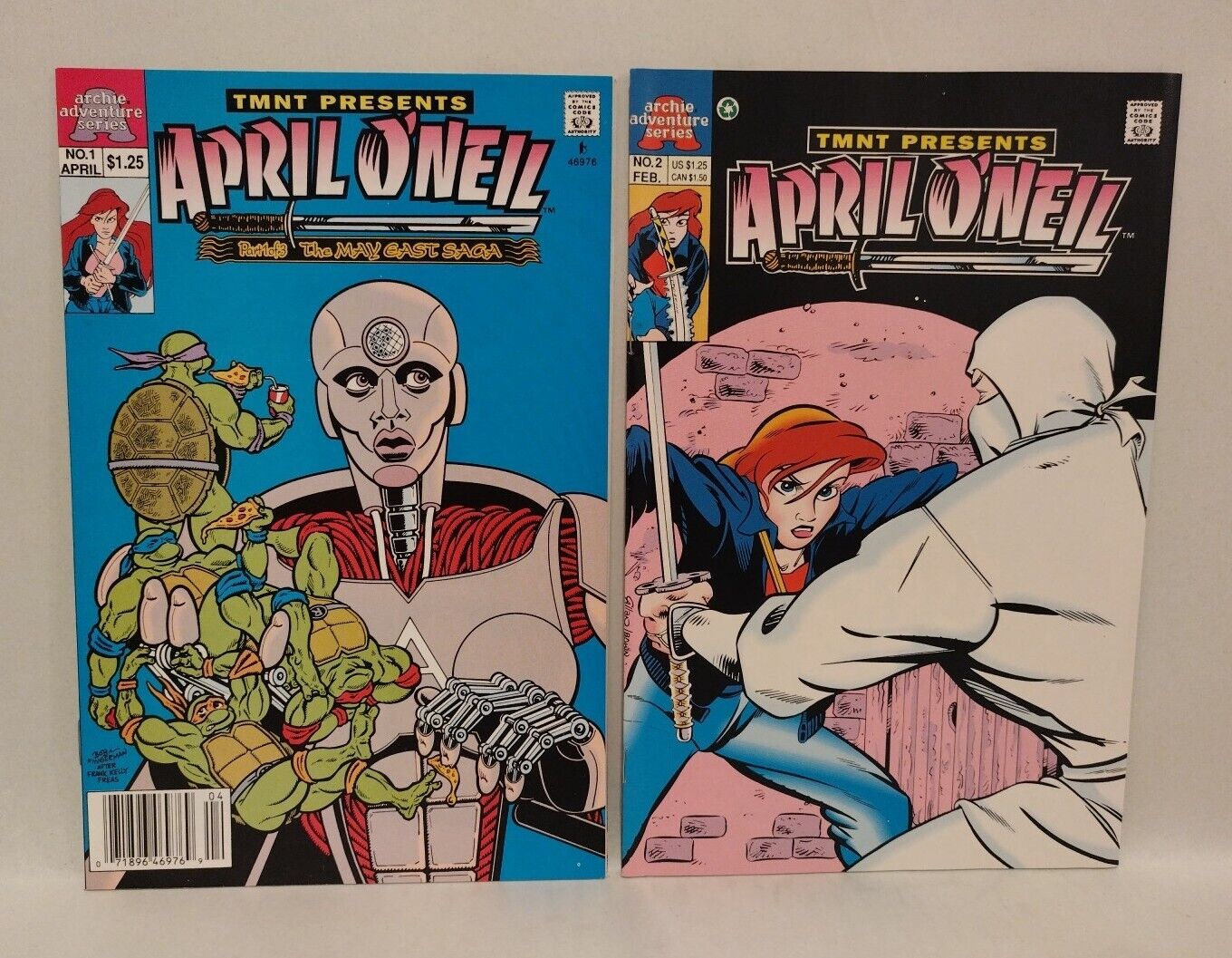 TMNT PRESENTS APRIL O'NEIL (1993) Archie Comic Lot Set  #1 2 May East Saga