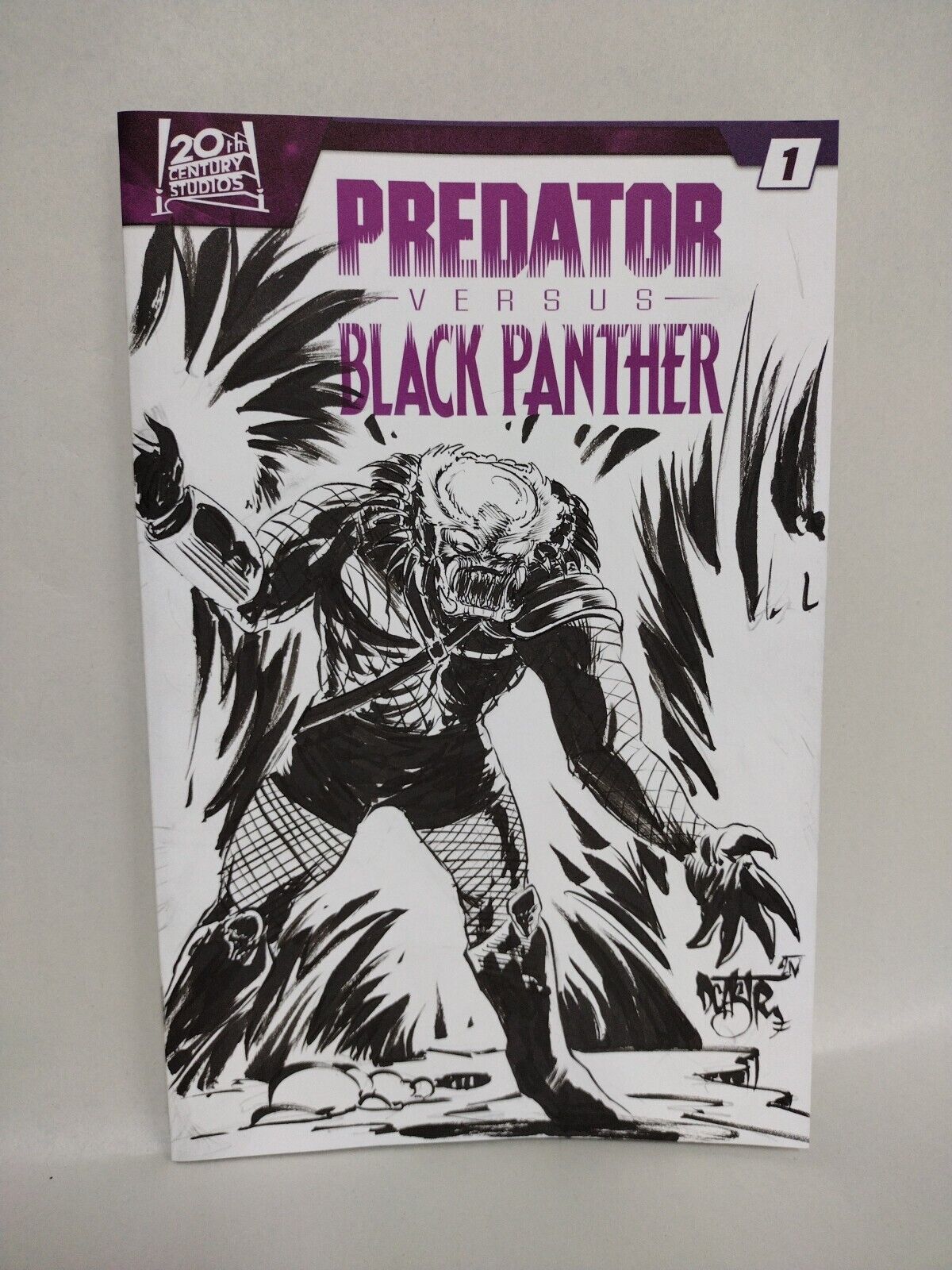 Predator Versus Black Panther (2024) Marvel Sketch Cover W Original DCastr Art