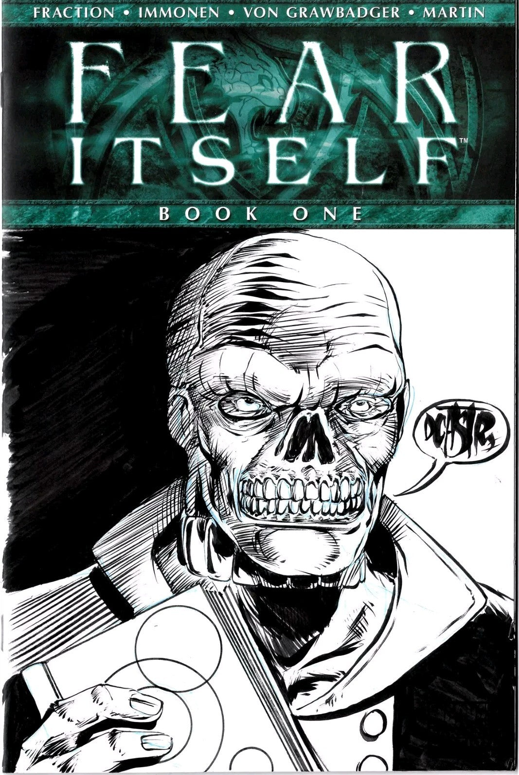 Fear Itself #1 (2011) Marvel Comic Sketch Cover W Original DCastr Red Skull Art
