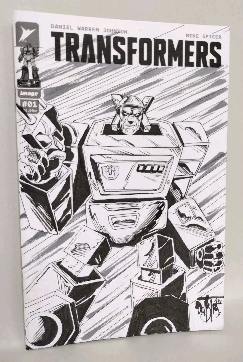 Transformers #1 (2023) Image Comic Sketch Variant Cover W Original Blaster Art