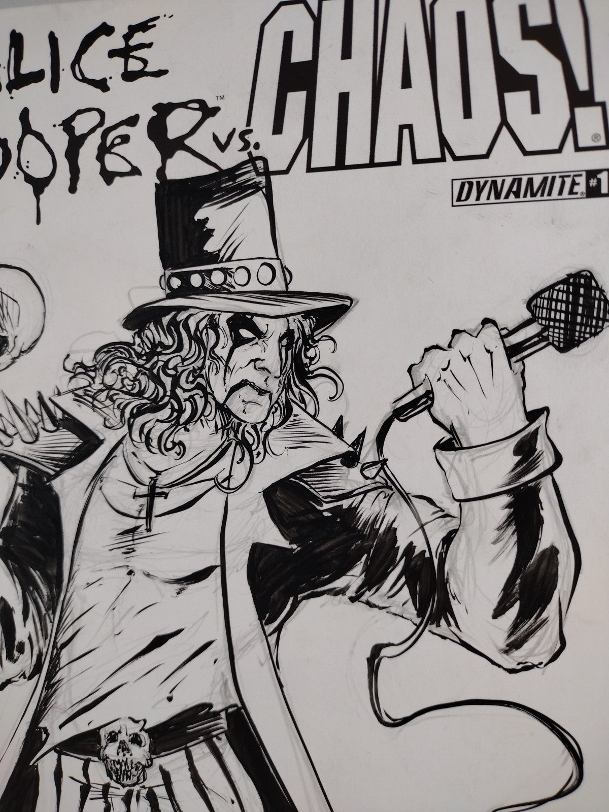 Alice Cooper vs Chaos 1 (2015) Dynamite Sketch Cvr Variant W Comic Original Art 