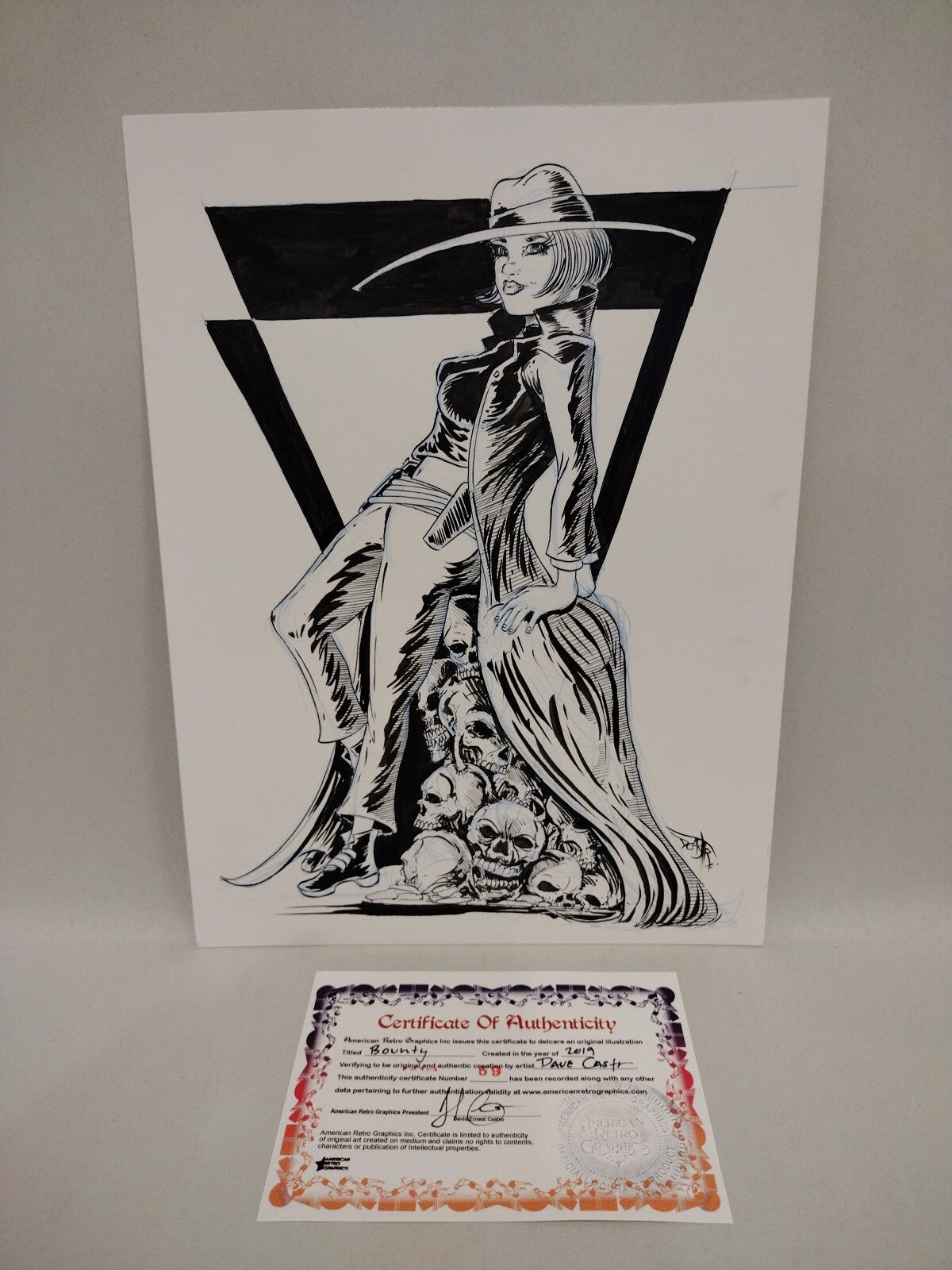 Bounty Dave Castr 9x12" Original Wild West Woman Illustration Art W ARG COA #59
