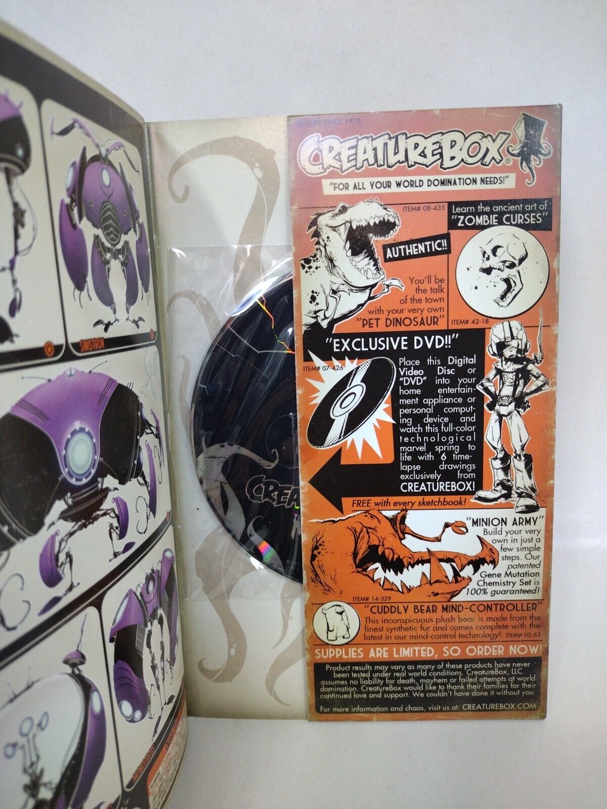 Creaturebox Vol 3 (2010) Art Of Dave Guertin & Greg Baldwin Mini book W DVD