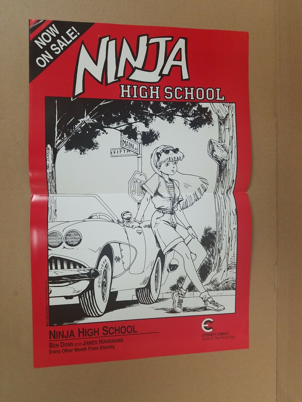Lot of 3 Rare Ninja High School (1988) Promo Posters Ben Dunn Eternity Comics