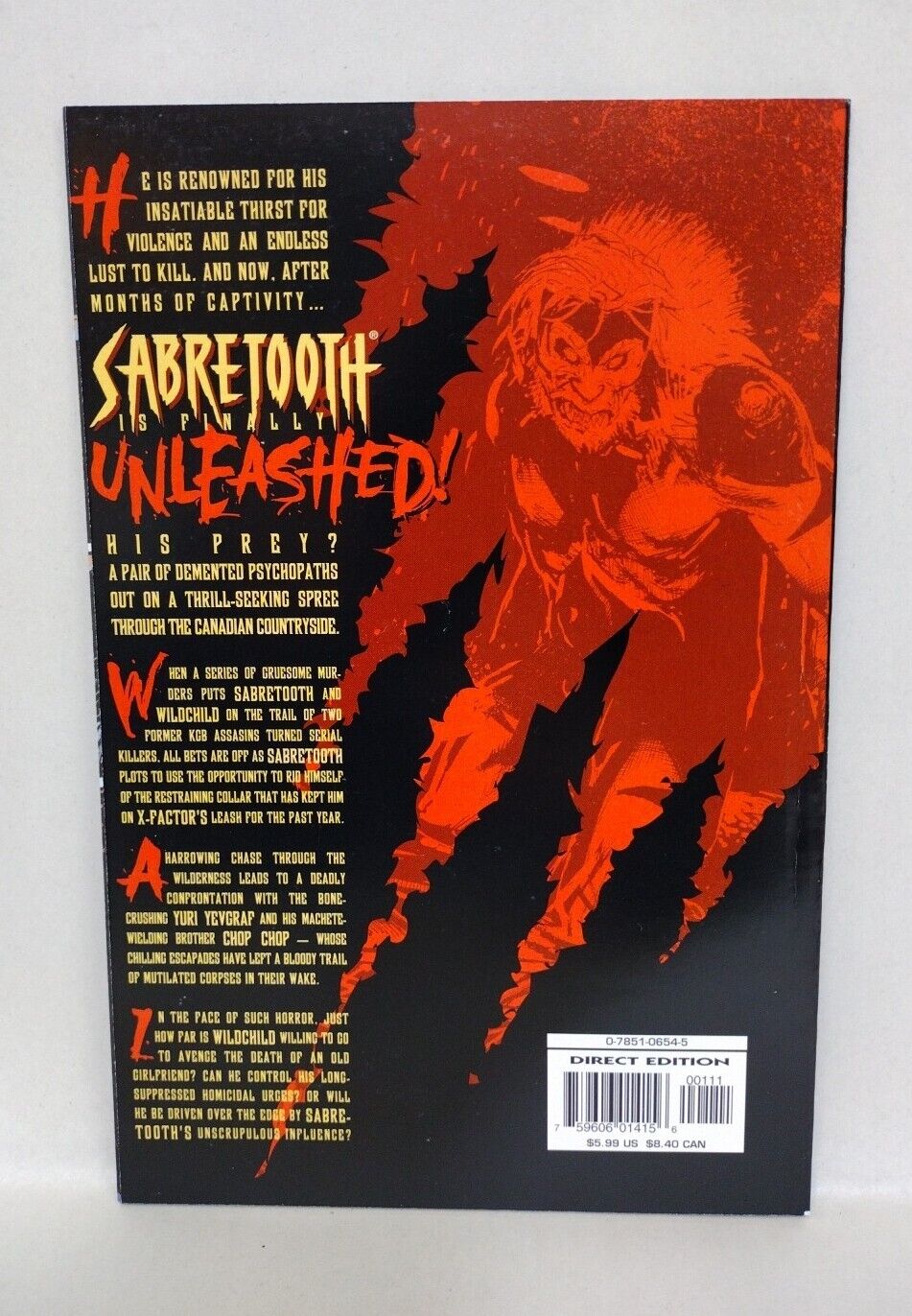 Sabertooth Back To Nature #1 (1998) One-Shot Signed Tyler Mane W COA Frank Teran