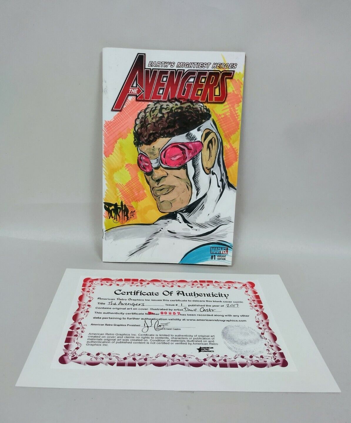 The Avengers#1 (2017) Blank Cover Variant Comic W Original Art ARG COA #257