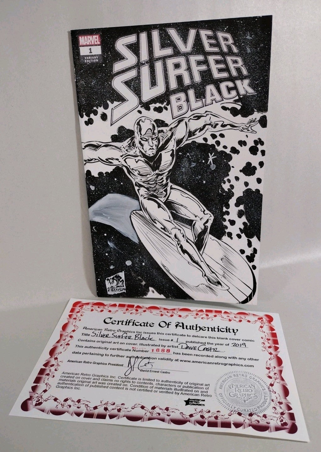 Silver Surfer Black (2019) Marvel Sketch Cover Variant W Original Dave Castr Art