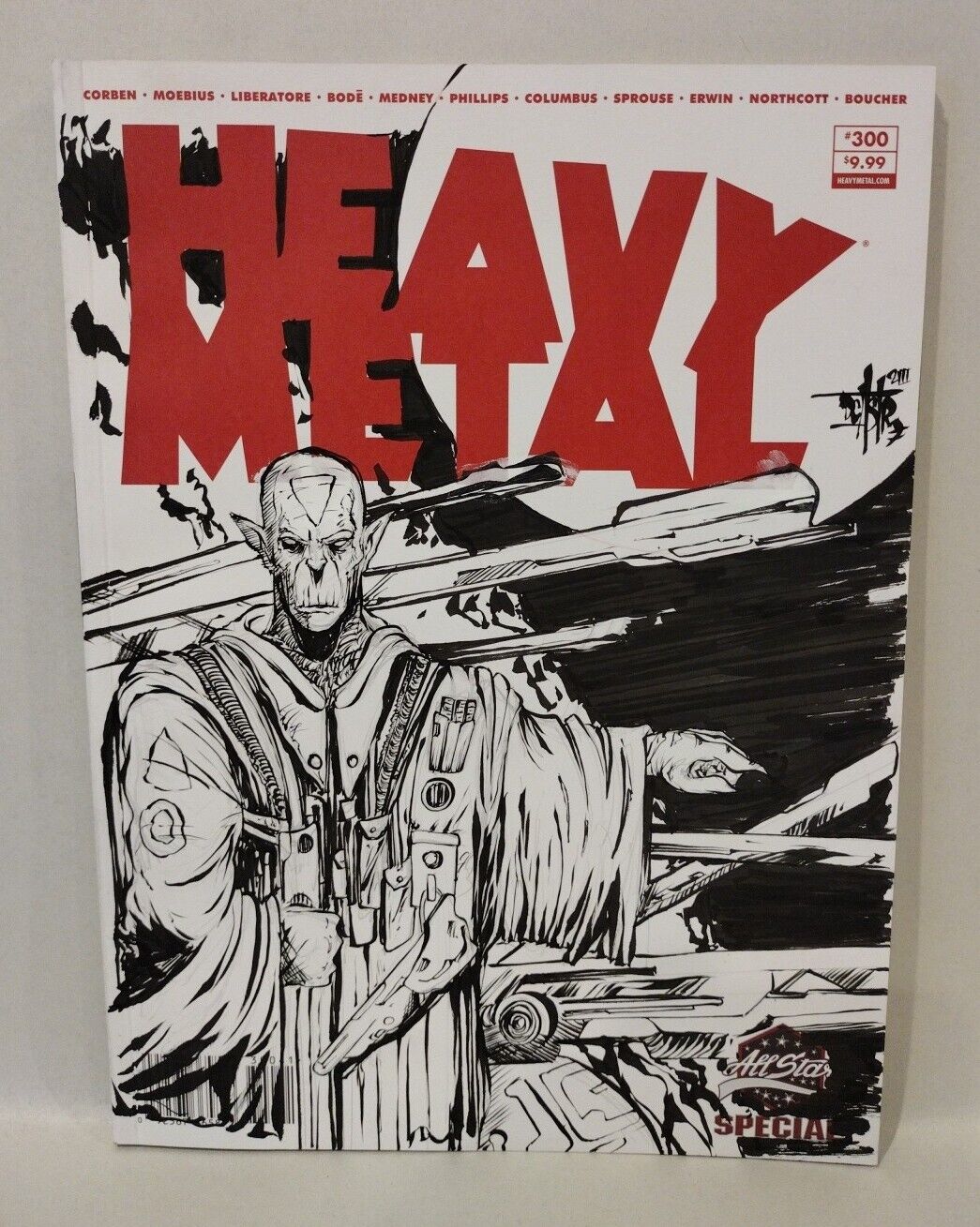 Heavy Metal Magazine 300 (2020) Blank Sketch Cover Variant w Original Gail Art