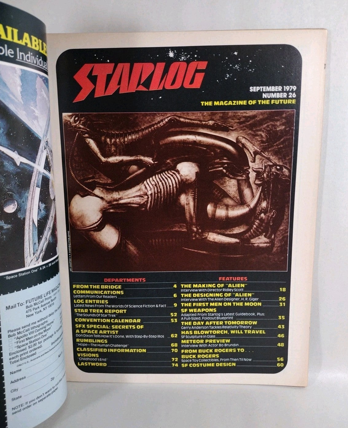 Starlog Magazine June 1979 #23 24 25 26 Complete Alien Movie Concept Conent