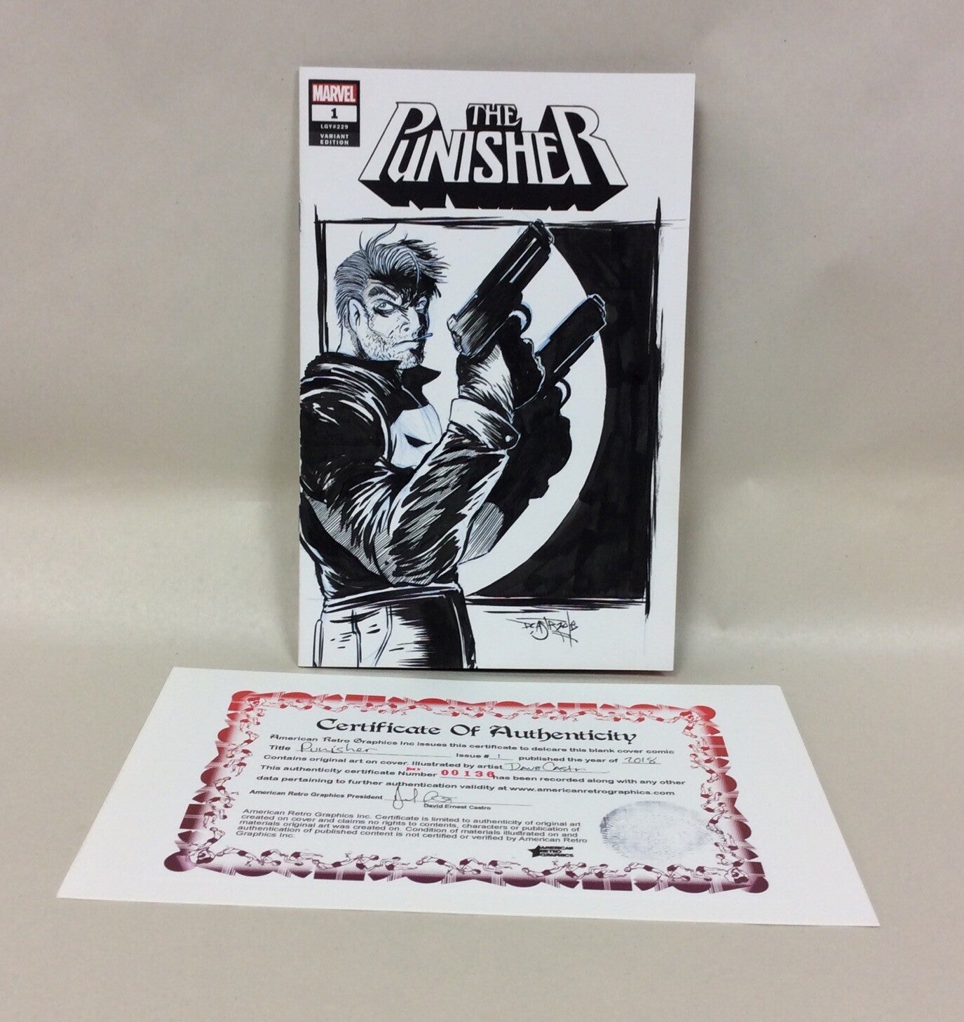 The Punisher #1 (2018) Marvel Sketch Cover Variant Comic W Original Art DCastr