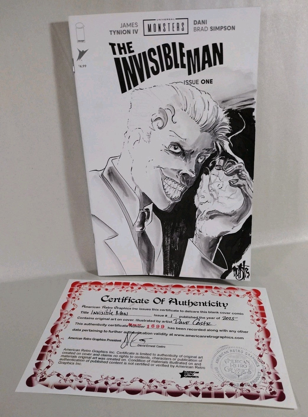 Invisible Man 1 (2025) Image Comic Sketch Variant CVR W Original Dave Castr Art 