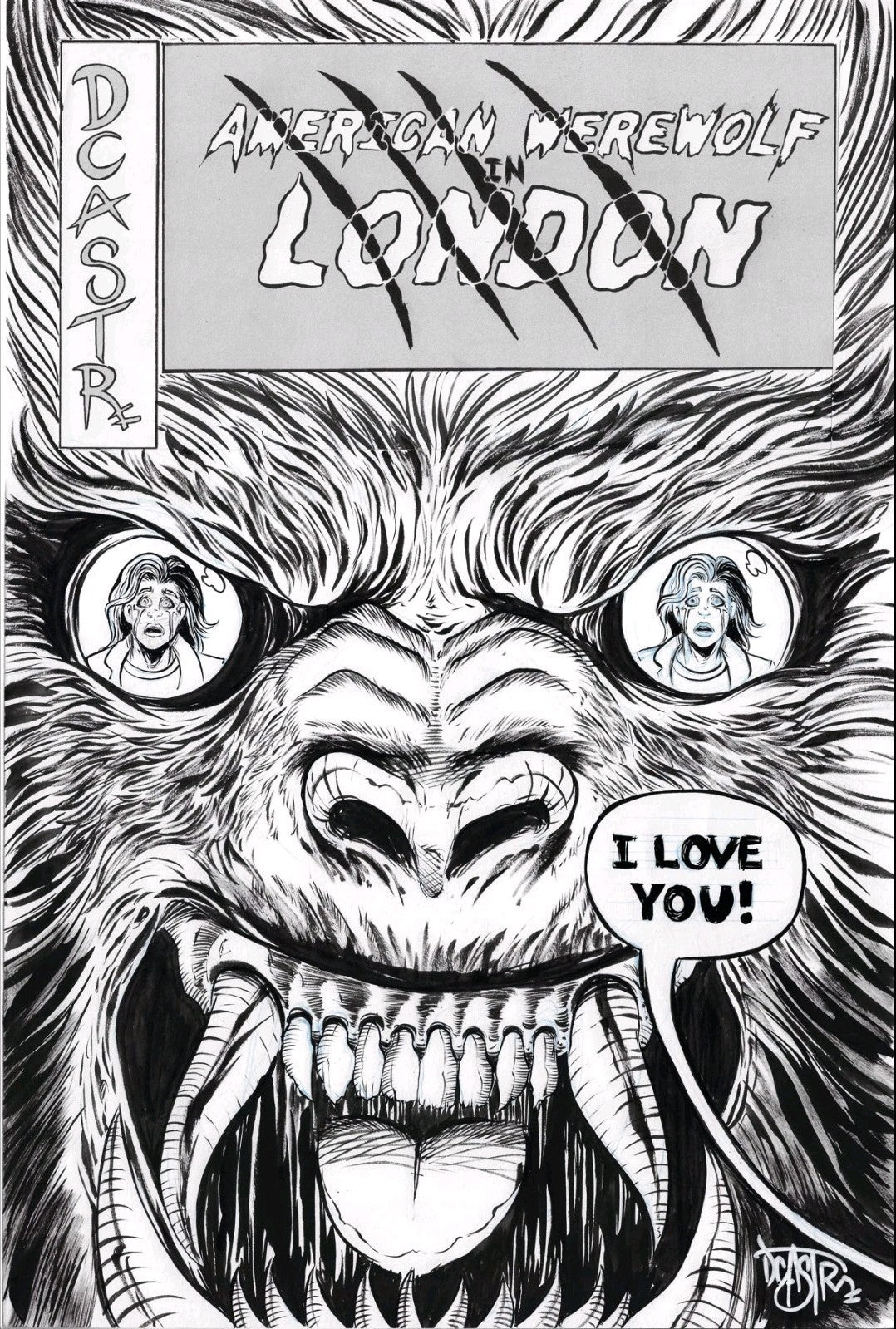 American Werewolf In London #3 (2025) Faux Comic Cover Original + Color DCastr