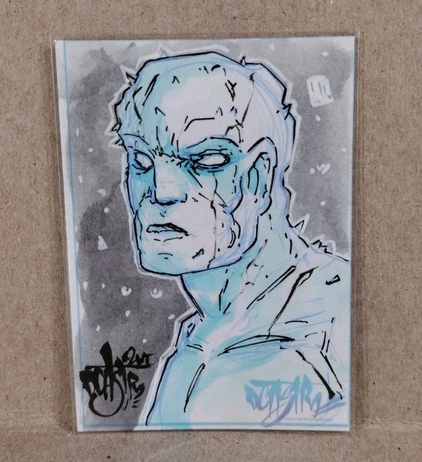 Dave Castr Crusin (2025) OAC Sketch Card W Original Marvel Iceman Art 