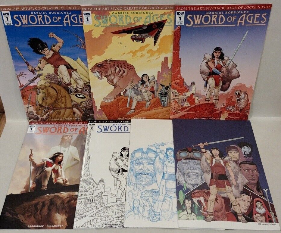 Sword Of Ages #1 (2007) Complete IDW Variant Comic Set Gabriel Rodriguez VF-NM