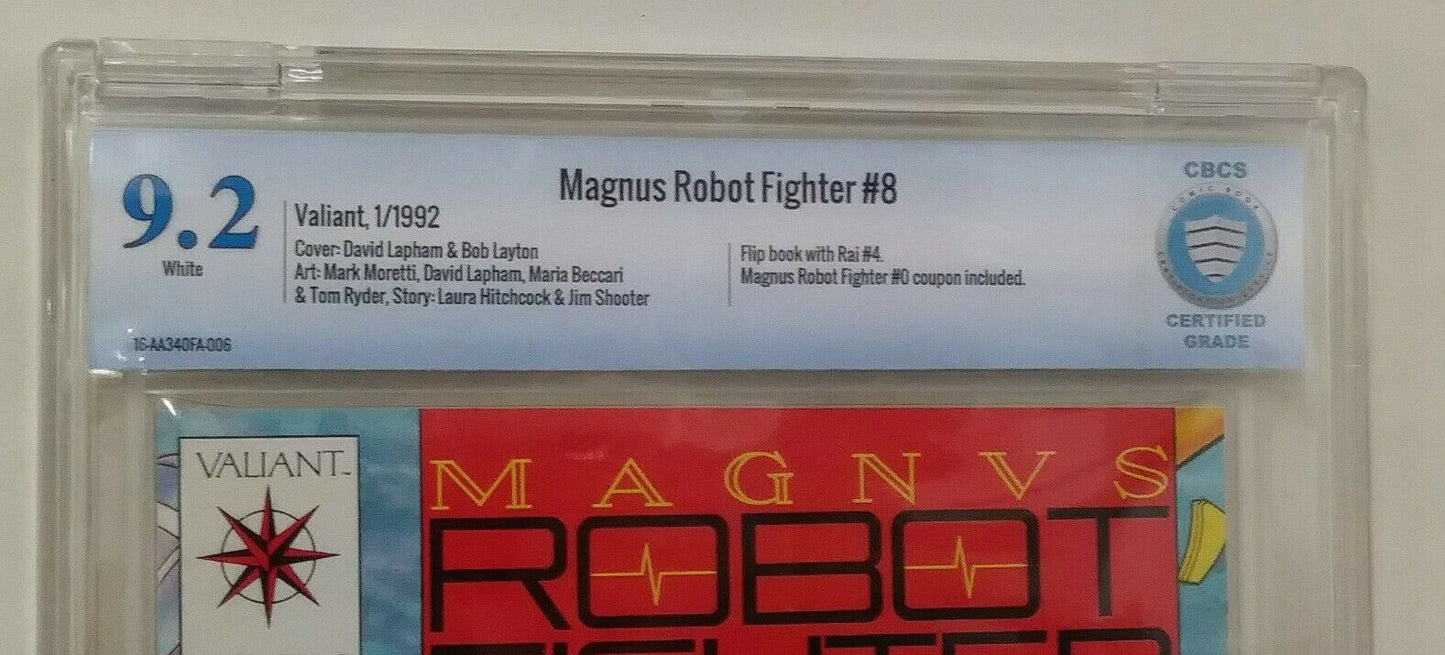 Magnus Robot Fighter (1992) 8 CBCS 9.2 Rai 4 Flipbook W Coupon Valiant Comic