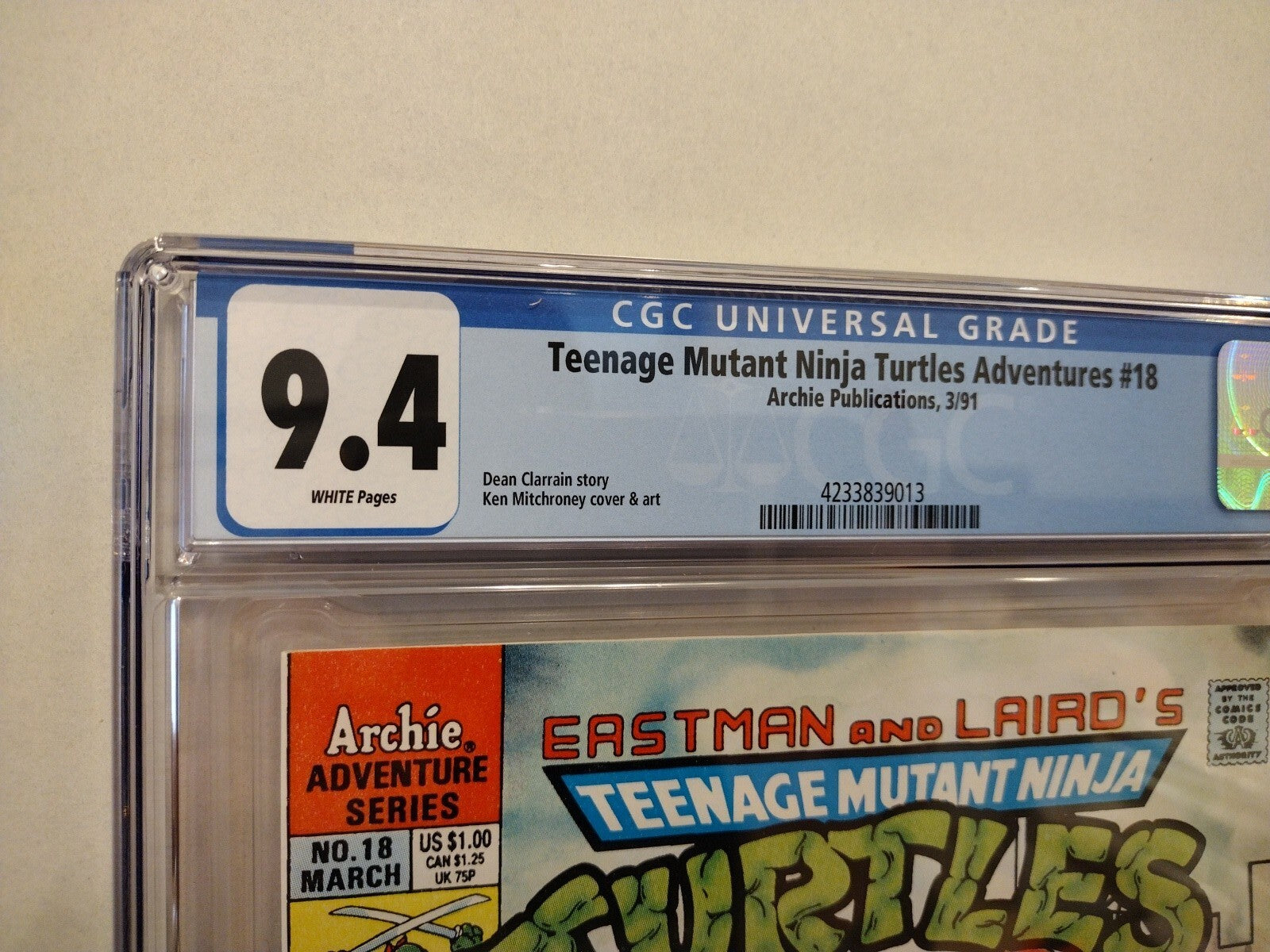Teenage Mutant Ninja Turtles Adventures #18 Archie Comic CGC 9.4 1st Mondo Gecko