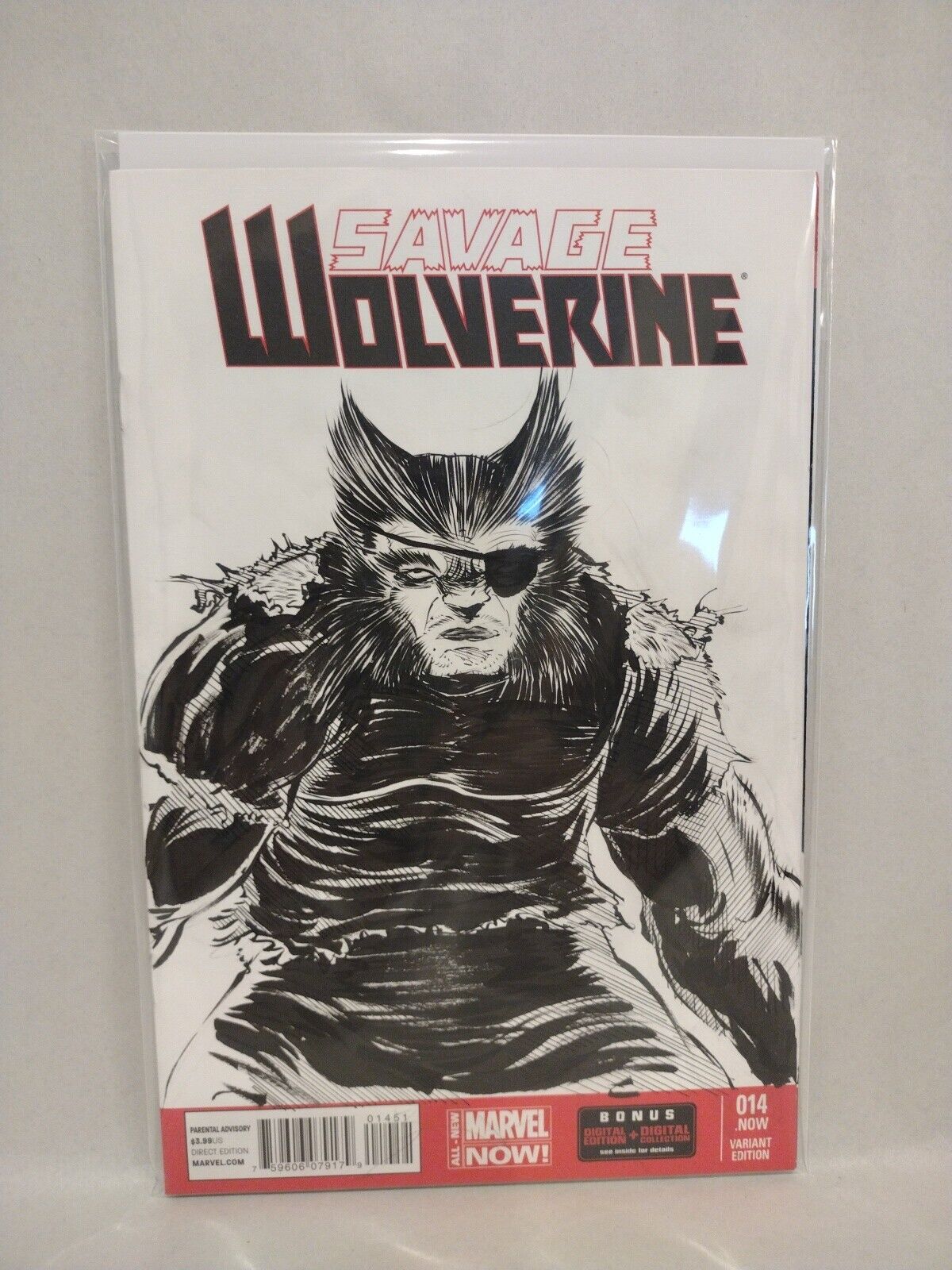 Savage Wolverine 14 (2014) Marvel Blank Variant Comic w Original Dave Castr Art