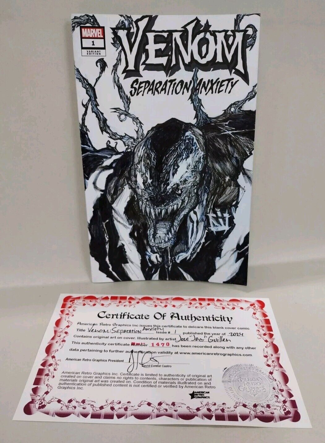 VENOM Separation Anxiety #1 (2024) Marvel Sketch Var W Original Jose Guillen Art