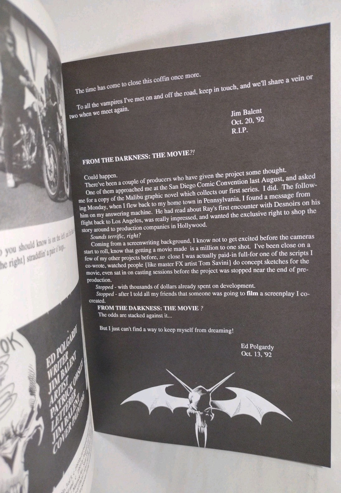 From the Darkness Book II Blood Vows (1992) 1 2 3 Complete Series CFD Jim Balent