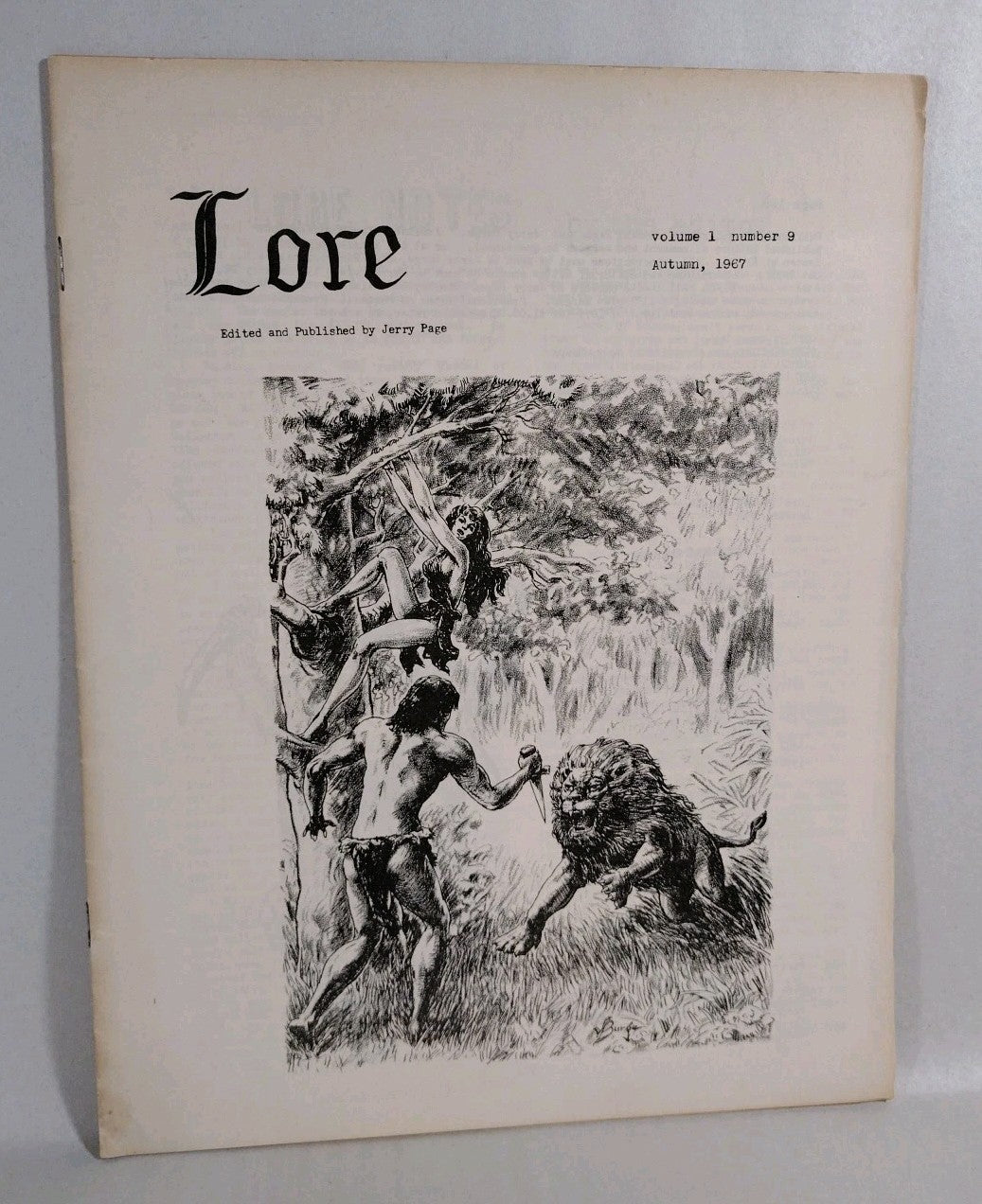 Lore (1966) Jerry Page Fanzine Lot #4 5 6 8 9 Early Jeffery Jones Art