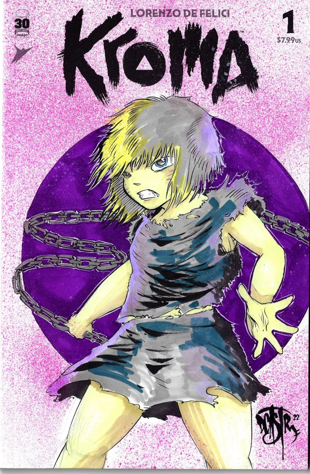 KROMA #1 (2022) De Felici Image Comic Sketch Cover Var w Original Dave Castr Art