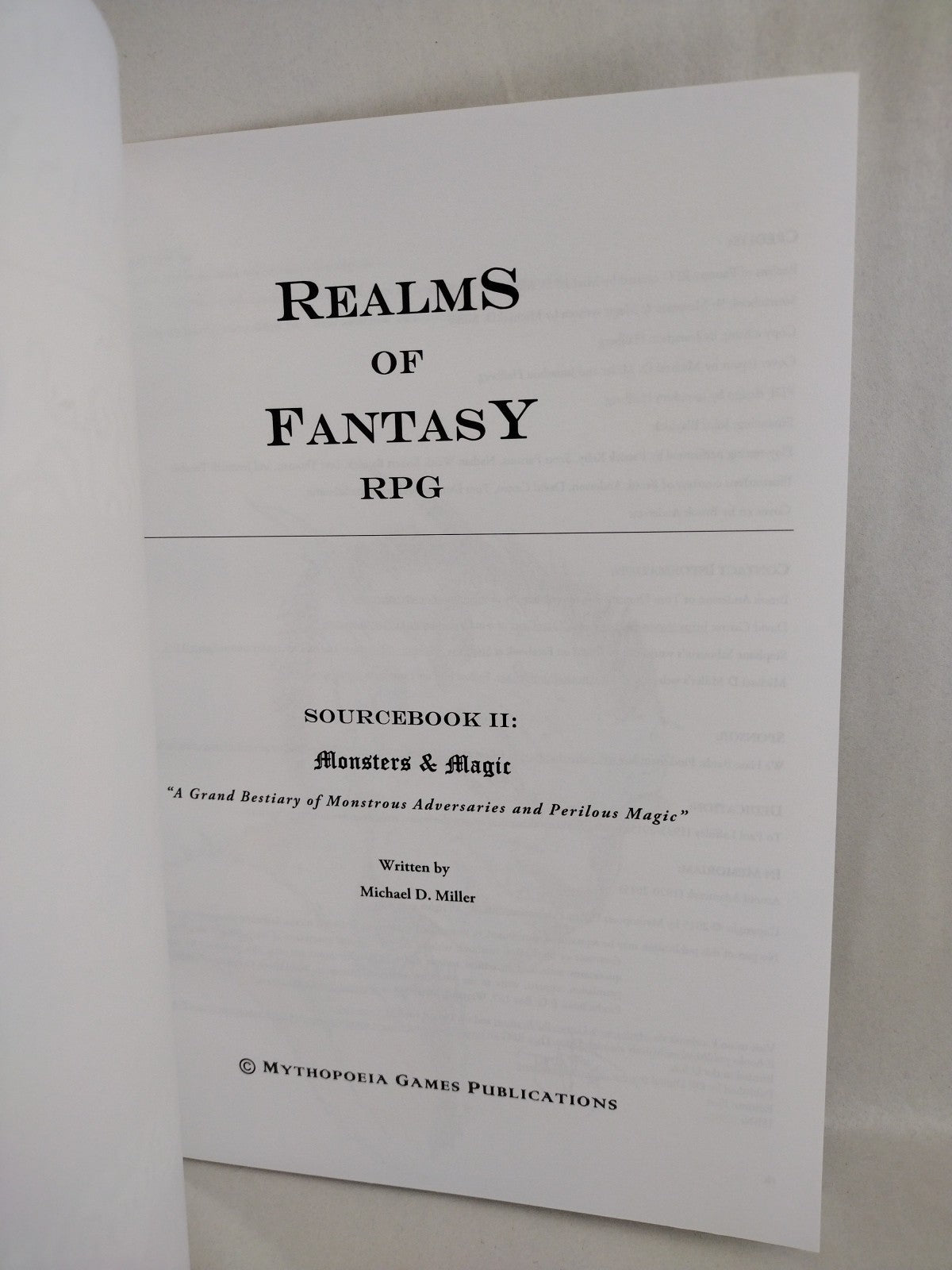 Realms Of Fantasy Monsters & Magic 2015 Sourcebook II w Original Art Mythopoeia