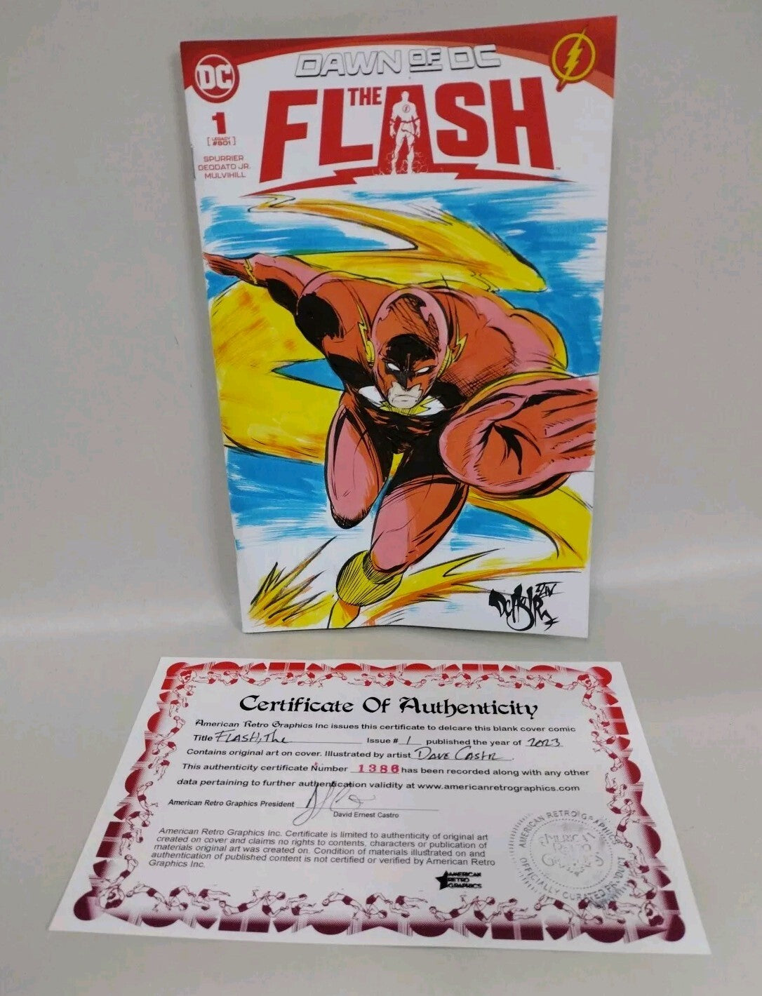 FLASH, THE (DAWN OF DC) #1 Blank Sketch Cover Variant W Original Dave Castr Art