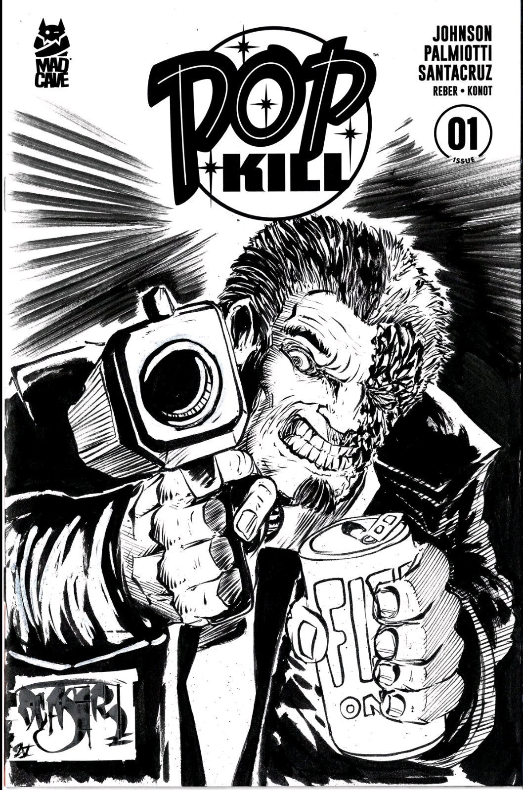 Pop Kill #1 (2025) Massive Sketch Variant Cover Comic W Original Dave Castr Art