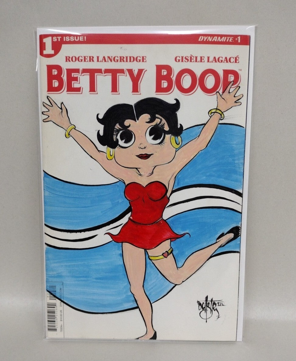 Betty Boop #1 (2016) Dynamite Sketch Cover Variant W Original Dave Castr Art