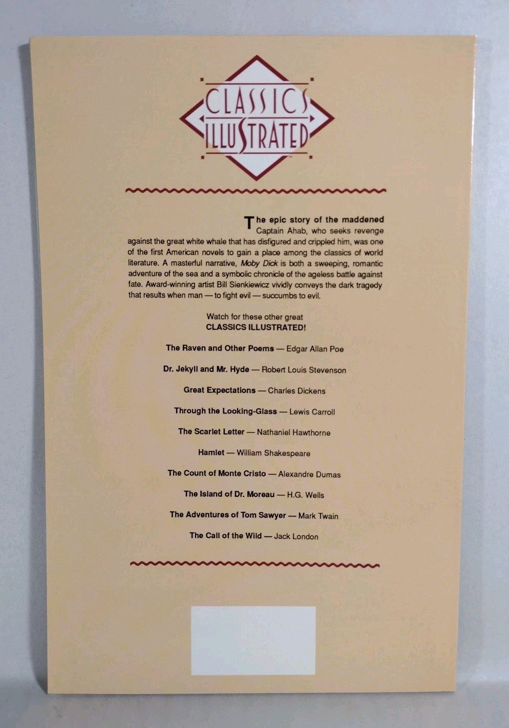 Classics Illustrated #4 (1990) Moby Dick Bill Sienkiwicz Herman Melville Comic