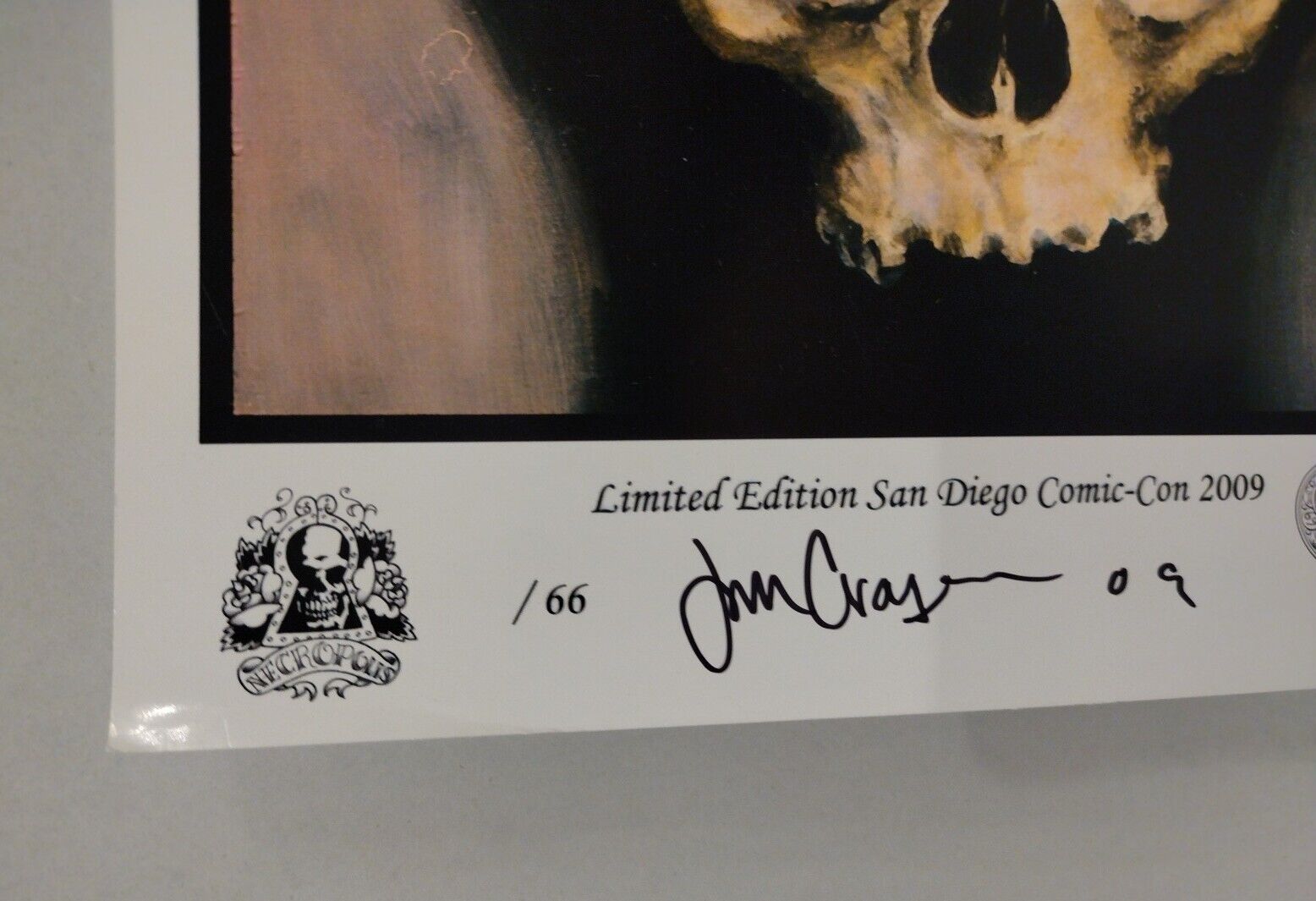 Jason Crager SDCC 2009 9 X 12" Limited Edition Skull Print Signed