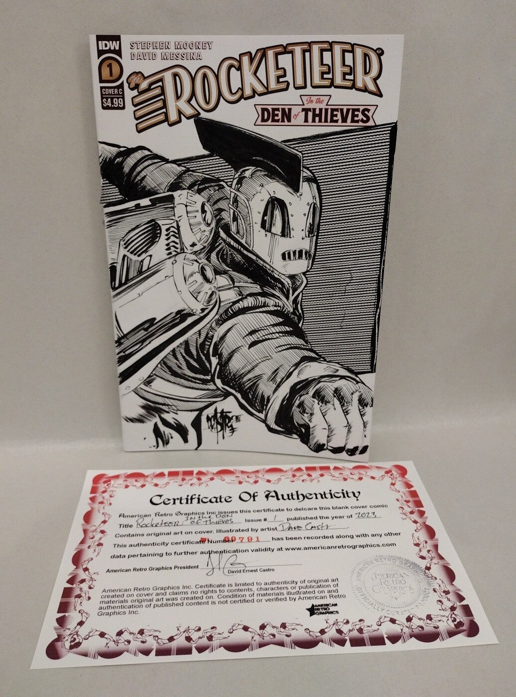 Rocketeer Den of Thieves #1 (2023) IDW Sketch Variant Cover Comic W Original Art