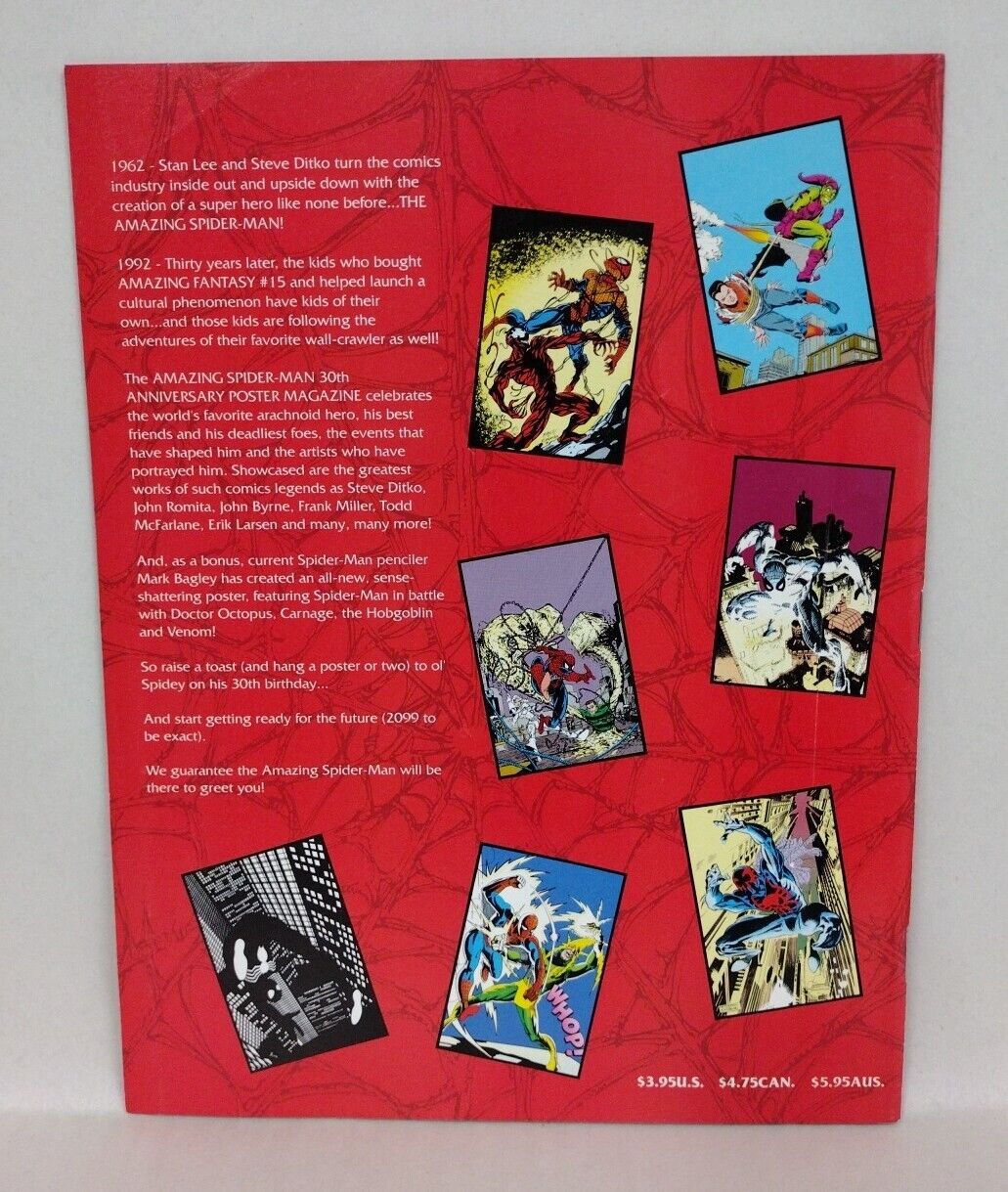 Amazing Spider-Man 30th Anniversary (1992) Poster Pin Up Magazine Venom 2099