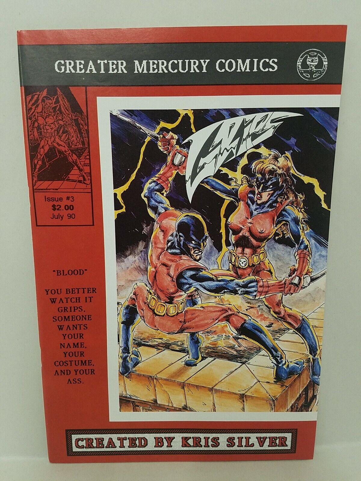 Grips Vol 2 (1989) #3 Greater Mercury Comics 1st Carrie Ann Kames Appearance GMC