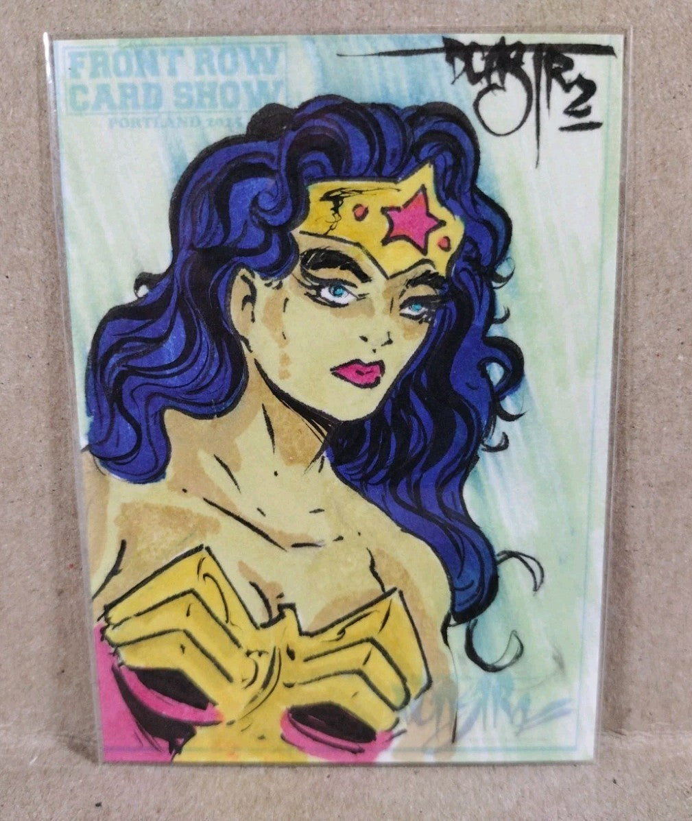 DCastr (2025) Front Row Show Exclusive Sketch Card W Original Wonder Woman Art