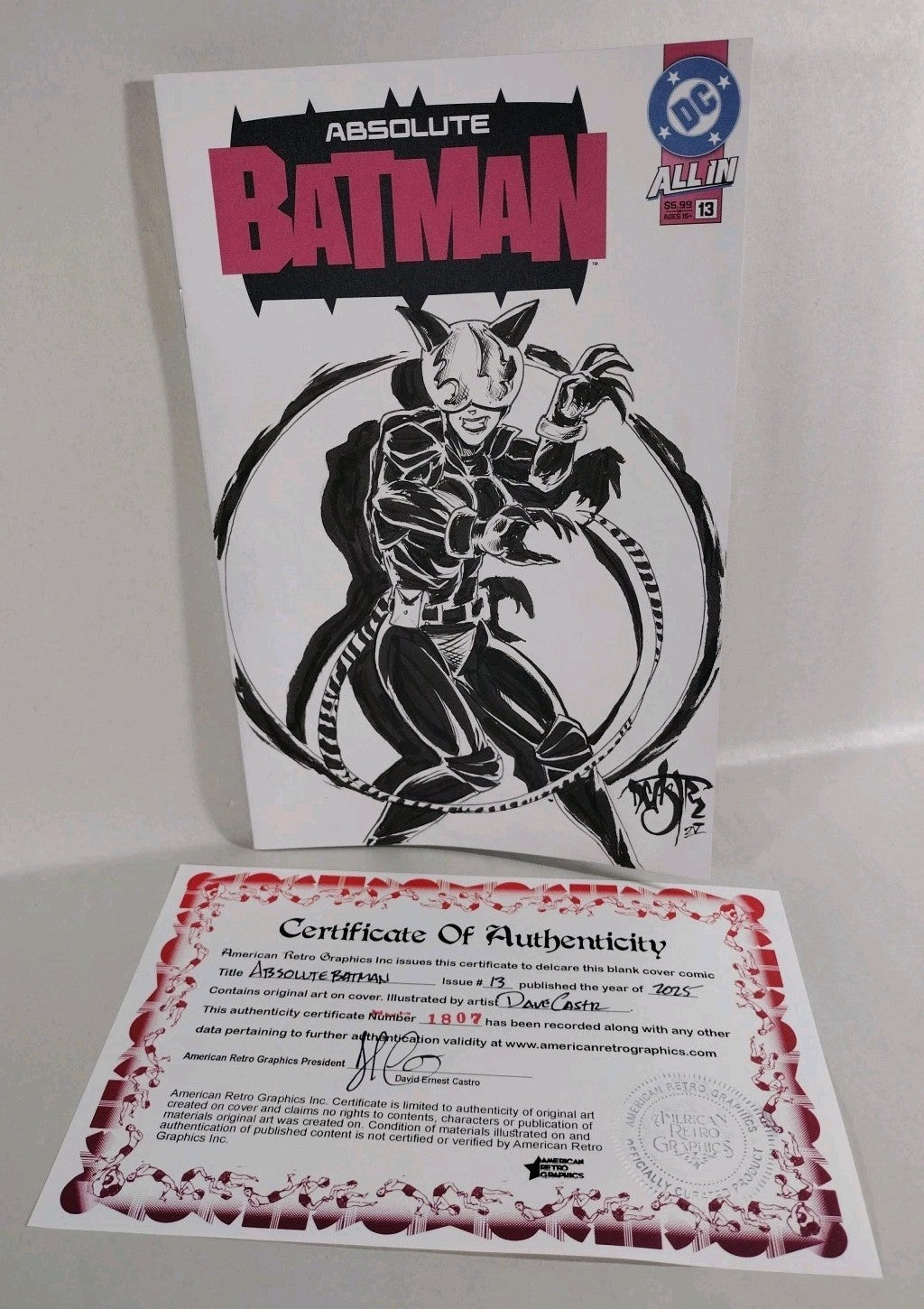 Absolute Batman 13 (2025) DC Comic Sketch Variant Cvr W Original Dave Castr Art