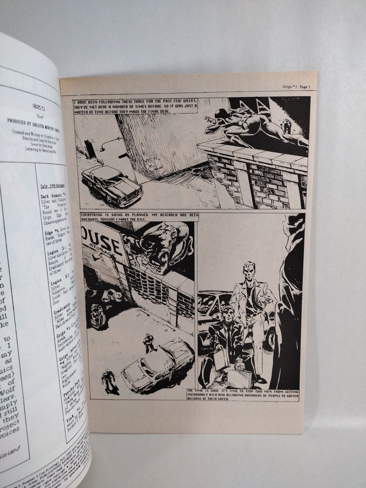 Grips Vol 2 #3 (1990) Greater Mercury Comics 1st Carrie Anne Kames aka Blood NM