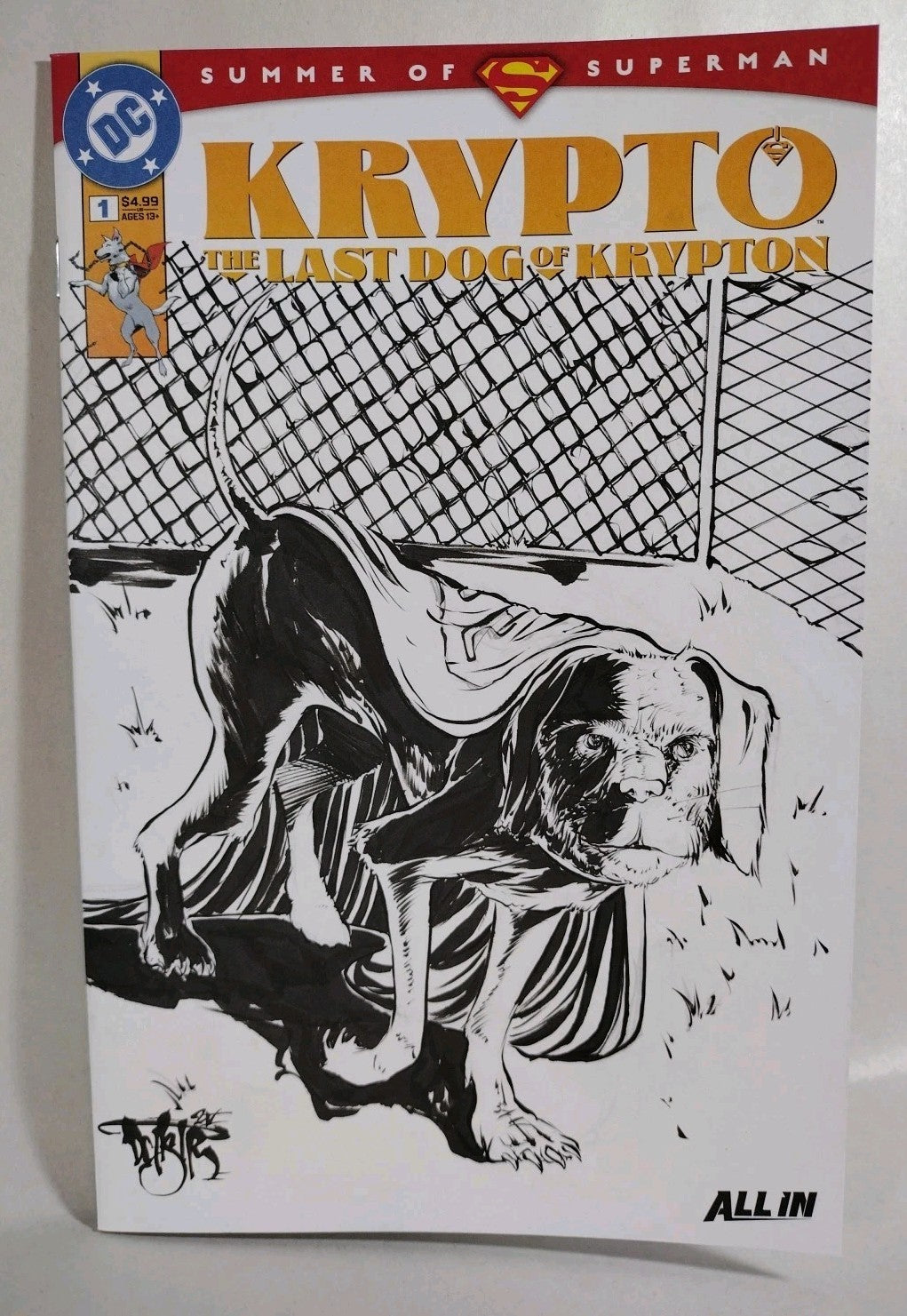 Krypto LDOK #1 (2025) DC Sketch Variant Cover Comic W Original Dave Castr Art